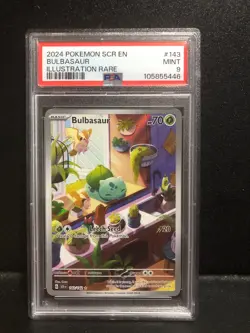 Bulbasaur Stellar Crown Illustration Rare Card 143/142 PSA 9 Pokémon TCG - Image 3