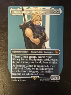 MTG Final Fantasy English Cloud, Midgar Mercenary Borderless 0375 Non-Foil - Image 1