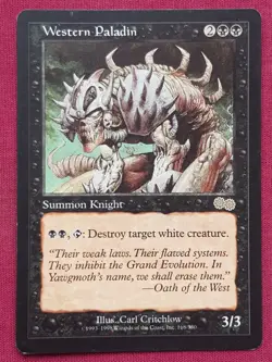Magic The Gathering URZA'S SAGA WESTERN PALADIN black card MTG - Image 1