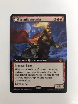 Volatile Arsonist / Dire-Strain Anarchist Borderless MTG Magic Card NM Mint VOW - Image 1