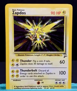 Pokémon Card TCG Base Set 2 Zapdos 20/130 Holo Rare Vintage - Image 1