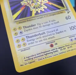 Pokémon Card TCG Base Set 2 Zapdos 20/130 Holo Rare Vintage - Image 6