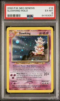 Pokemon SLOWKING 14/111 Holo Rare Neo Genesis PSA 6 Graded EX-MT - Image 1