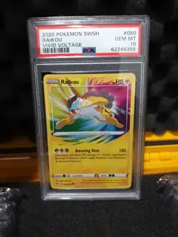 Pokemon Vivid Voltage 2020 Raikou #50 Amazing Rare PSA Graded 10 gem MINT - Image 1