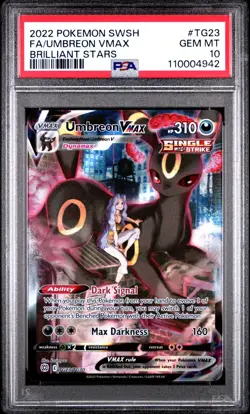 2022 POKEMON SWORD & SHIELD BRILLIANT STARS TG23 FULL ART/UMBREON VMAX PSA 10 - Image 3