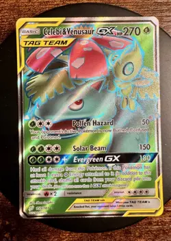 Celebi & Venusaur GX Tag Team 159/181 Full Art Rare Team Up Pokemon - Image 7