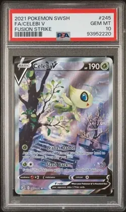 FULL ART FA CELEBI V PSA 10 2021 POKEMON SWSH #245 FUSION STRIKE GEM 2220 - Image 1