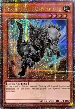 YuGiOh FOSSIL DYNA PACHYCEPHALO Quarter Century Secret Rare RA03-EN195 - Image 1