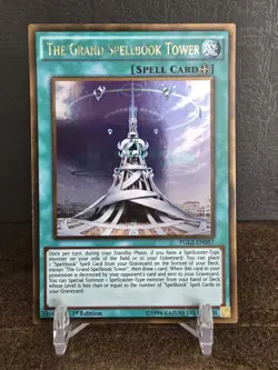 Yugioh The Grand Spellbook Tower PGL2-EN057 1st Edition Gold Rare Holo - NM 💎 - Image 1