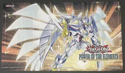 Yugioh Official Playmat Power Of The Elements Sneak Peek POTE Konami Used - Image 3