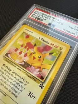 Pokemon Pikachu Holo Black Star #24 Promo Birthday 2000 PSA 8 NM-MT - Image 2