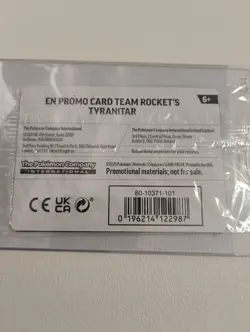 Pokemon Sealed Team Rocket's Tyranitar Pokemon Center Exclusive Promo Card - Image 5