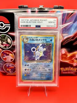 PSA 10 1997 PSA 10 Holo Japanese Dark Blastoise #9 Pokemon Card - Image 1