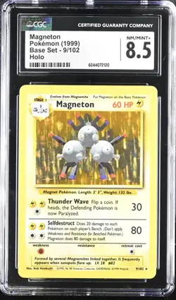 CGC 8.5 Magneton 1999 Base Set 9/102 Holo Pokemon Card psa - Image 1