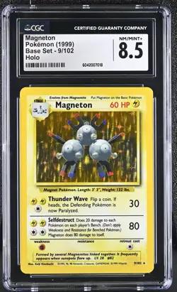CGC 8.5 Magneton 1999 Base Set 9/102 Holo Pokemon Card psa - Image 3