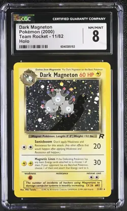 CGC 8 Dark Magneton 2000 Team Rocket 11/82 Holo Pokemon Card psa - Image 1