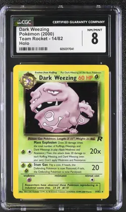 CGC 8 Dark Weezing 2000 Team Rocket 14/82 Holo Pokemon Card psa - Image 1