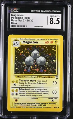 CGC 8.5 Magneton 2000 Base Set 2 9/130 Holo Pokemon Card psa - Image 3