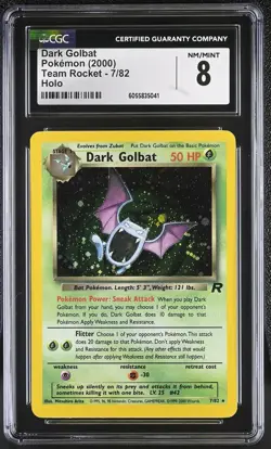 CGC 8 Dark Golbat 2000 Team Rocket 7/82 Holo Pokemon Card psa - Image 1
