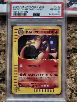 2001 Pokemon Dark Charizard Holo 1st Edition Unlimited Japanese Card - PSA 10 - Image 1