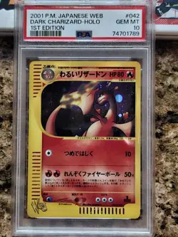 2001 Pokemon Dark Charizard Holo 1st Edition Unlimited Japanese Card - PSA 10 - Image 3