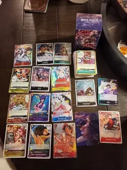 One Piece TCG English 53 Card Lot + Deck Box - Image 1