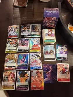 One Piece TCG English 53 Card Lot + Deck Box - Image 11