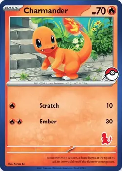 Charmander My First Battle Blue Border Pokemon Card NM - Image 1