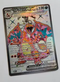 Pokemon Charizard EX Obsidian Flames Holo 215/197 OBF EN 2023 TCG Card English - Image 3