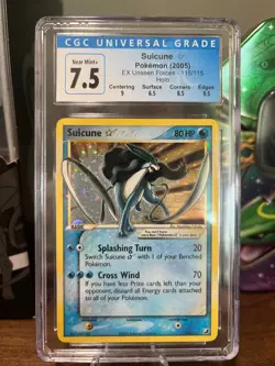 Gold Star Suicune Holo #115/115  EX Unseen Forces - CGC 7.5 - Pokémon 2005 - Image 6