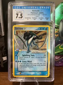 Gold Star Suicune Holo #115/115  EX Unseen Forces - CGC 7.5 - Pokémon 2005 - Image 7
