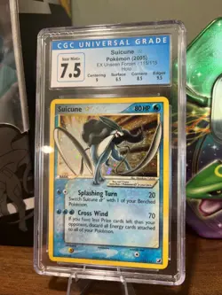 Gold Star Suicune Holo #115/115  EX Unseen Forces - CGC 7.5 - Pokémon 2005 - Image 8