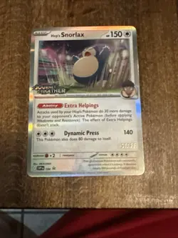 Pokemon Scarlet Violet Black Star Promo SVP184 Hop's Snorlax STAFF STAMP - Image 2