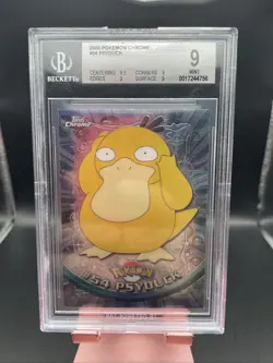 Pokemon 2000 Topps Chrome Psyduck #54 Beckett 9 - Image 3