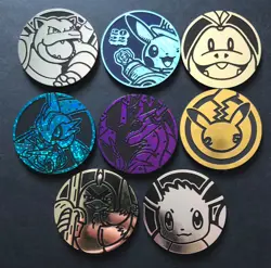 8 X Pokemon Large Coins Coin Tokens Shiny Blastoise London 2022 Pikachu Eevee - Image 12