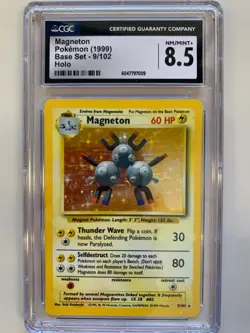 Vintage 1999 Pokémon TCG Magneton Base Set Holo CGC 8.5 NM/Mint+ - Image 3