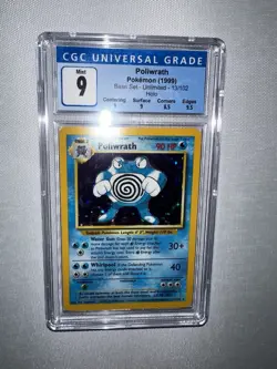 Poliwrath Base Set Holo 13/102 Unlimited CGC 9 Blue Label Pokemon - Image 1