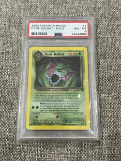 2000 Pokemon Team Rocket Dark Golbat #7 Holo Rare PSA 8 NM-Mint - Image 1