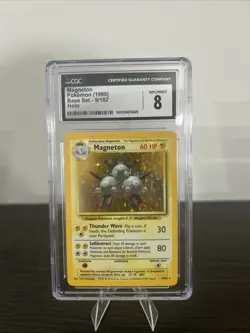 Pokemon Base Set Unlimited Magneton 9/102 RARE Holo 1999 Graded CGC 8 NM/MINT - Image 1