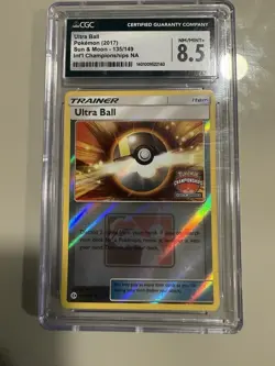 2017 Pokemon TCG Sun & Moon NAIC Ultra Ball 135/149 STAFF Stamped Holo CGC 9.5 - Image 1