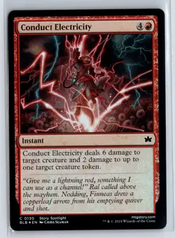 FOIL Conduct Electricity Bloomburrow â€“ MTG Magic the Gathering Card - Image 1