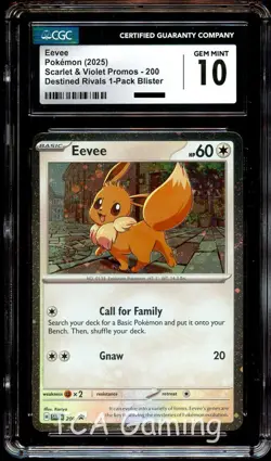 CGC 10 GEM MINT Eevee 200 SVP Black Star COSMOS HOLO PROMO SVP200 Pokemon Card - Image 1