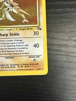 Pokemon TCG Kabutops 9/62 Fossil Set Holo Vintage Rare Card WOTC 1999 MP - Image 5