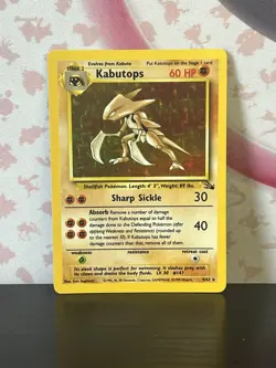 Pokemon TCG Kabutops 9/62 Fossil Set Holo Vintage Rare Card WOTC 1999 MP - Image 1