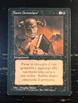 MtG Magic FBB Italian Beta 1994 Demonic Tutor BB Black Border Revised - Image 1