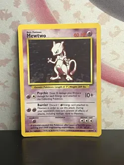 Pokemon TCG Mewtwo 10/102 Base Set Original  Vintage Holo Card WOTC 1999 LP - Image 1