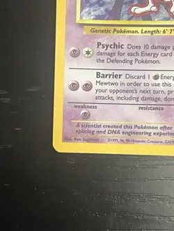 Pokemon TCG Mewtwo 10/102 Base Set Original  Vintage Holo Card WOTC 1999 LP - Image 6