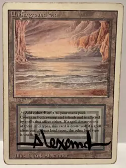 Mtg Revised Underground Sea - Heavy Play - Signed by Rob Alexander - Image 1