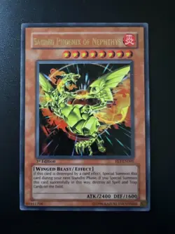 Sacred Phoenix of Nephthys FET-EN005 Ultra Rare 1st Edition Heavy Play Yugioh - Image 1