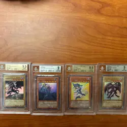 Yu-Gi-Oh YAP1 Anniversary Pack set of 4 Beckett graded - Image 1